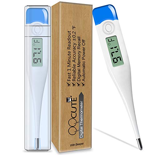Basic Body Thermometer, Digital Oral Thermometer, Reliable Rectal Thermometer, Temperature Measuring Instrument with Waterproof Tip, Perfect for The Whole Family Use