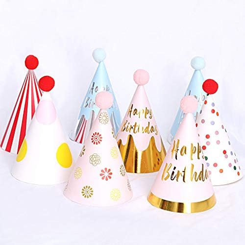 Miniatura 8 de 24 sombreros de fiesta de Simple polymer con pompones para cumpleaños y celebraciones
