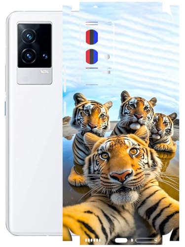 Image of AtOdds - Full Body Back Screen Guard Protector Film - Lamination Wrap Skin Sticker Compatible with IQOO 9 | Scratchproof Matte Finish (Selfie)