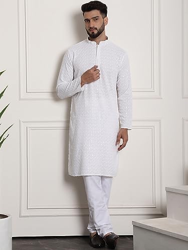 Image of SOJANYA (Since 1958 Men's Cotton Seqence Kurta & Pyjama with Nehrujacket