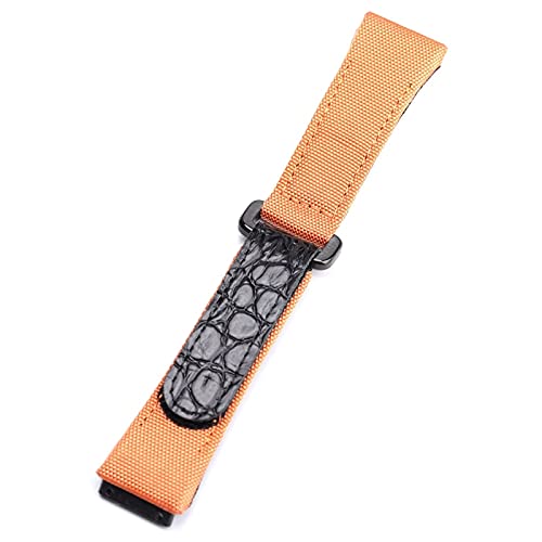 Bracelet de remplacement en toile de nylon tissée Bracelet de montre de rechange en cuir et toile de nylon multicolore for hommes, 25 mm