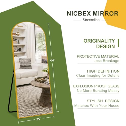image for NicBex Arched Full Length Mirror, 64