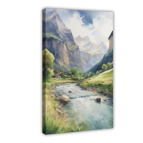 Tableau Lauterbrunnen Vallée suisse de qualité premium pour déco de chambre