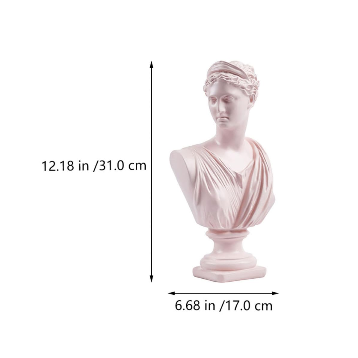 Busto Decorativo Femenino en Resina Rosa para Escritorio del Hogar