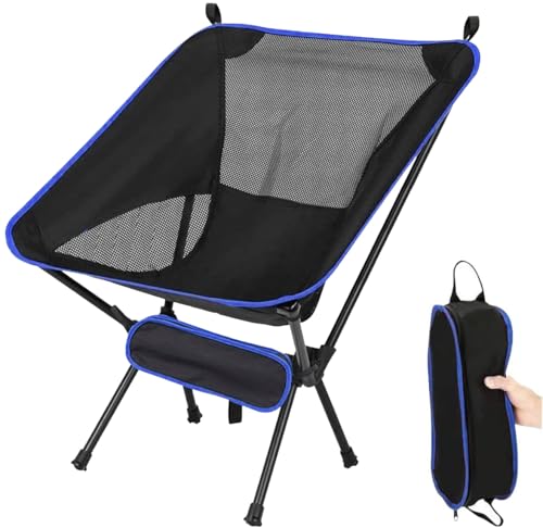 LUKVCIY Lightweight Folding Camping Chair, 150 kg Capacity, 600D Oxford Fabric, Blue