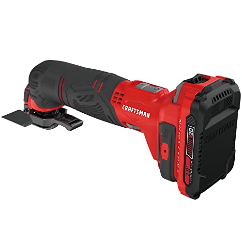 Image of CRAFTSMAN V20 Cordless Oscillating Tool Kit Multi-Tool with Blades, Sand Paper, Battery and Charger Included (CMCE501D1)