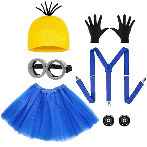 DABAOOU 6pcs Yellow Costume Accessories Set Halloween World Book Day Outfit