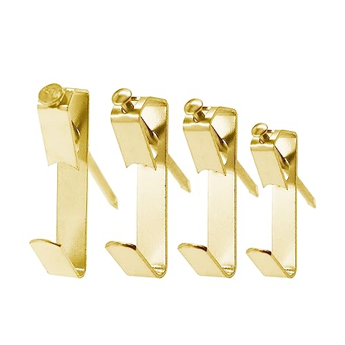 Image of 100 Pieces Picture Hanging Kit with Screws,SAFYY Picture Hooks for Hanging Pictures Heavy Duty,Wall Painting Hanging Hooks Picture Frame Hooks for Wall Mounting(Gold 30LB*70，50LB*20,100LB*10)