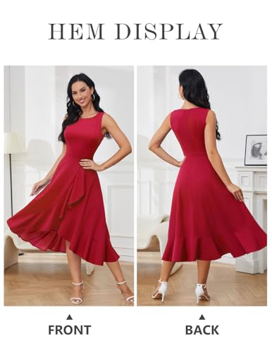 Image of DRESSTELLS Women's Cocktail Party Formal Wedding Guest Church Modest Prom Long High Low Evening Dress