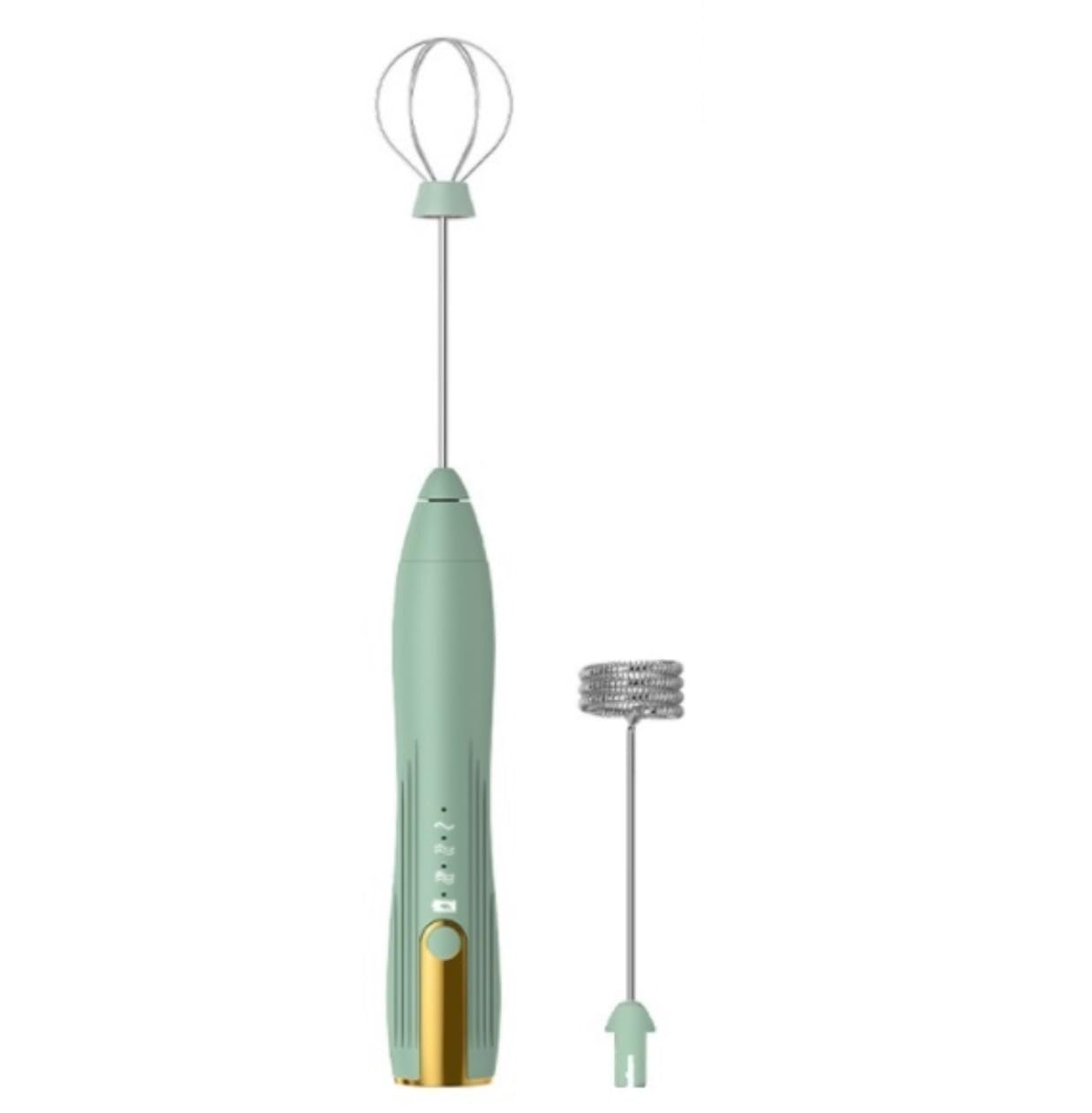 Mousseur Lait Cafés Fabricant Tenu dans La Main De Mousse Mousseur À Lait Rechargeable avec Le Fouet d'acier Inoxydable pour Café Pichets Mousse Lait Main(Grün)