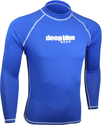 Deep Blue Gear Men's Long Sleeve Rashguard, Large, Blue