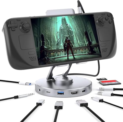 Image of Tobo Docking Station for Steam Deck ROG Ally - 10 in 1 Stream Deck Dock with HDMI 2.0 4K@60Hz, SD /TF, 3.5mm Audio, PD 100W, 3 USB-A 3.0 and Full Speed Charging USB-C Port Compatible Valve Steam Deck