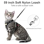 Cat Harness and Leash, Retractable Soft Kitten Cat Harnesses and Leash Set Escape Proof, Breathable Small Medium Large Easy Vest Harness for Travel Training and Walking, Black, S - Image 5