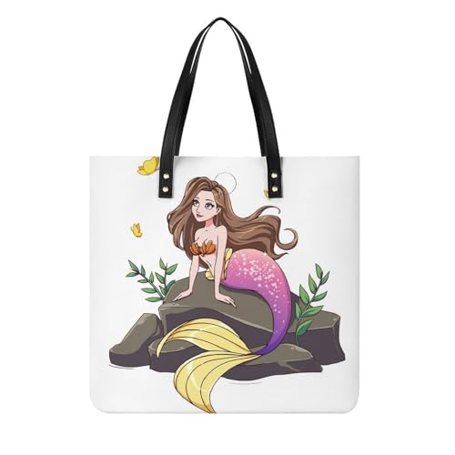 Sac shopper sirène papillon grand modèle Grand cabas d'art pour femme 39x39