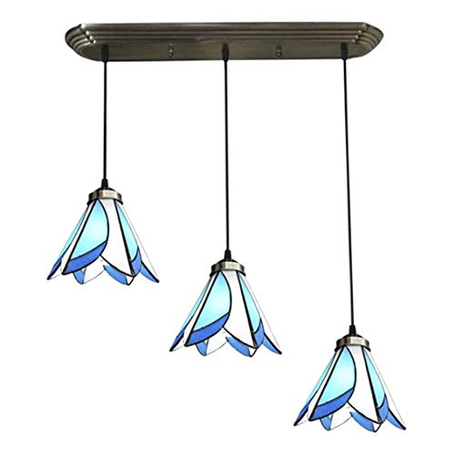 Lustre pendant méditerranéen en vitrail pour salle à manger