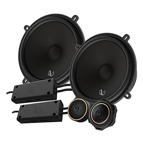 Infinity 5X 1/4” Two-Way car Audio Component System w/Gap switchable Crossover/No Grill, Black, INFSPKKA503CFAM