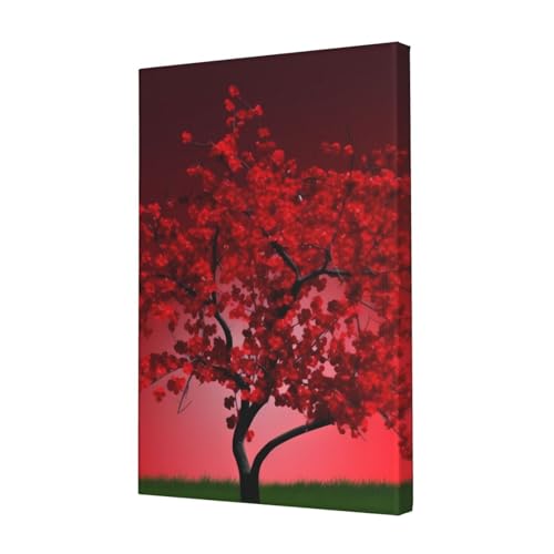 Peinture moderne fleurs de cerisier rouges toile esthétique de qualité