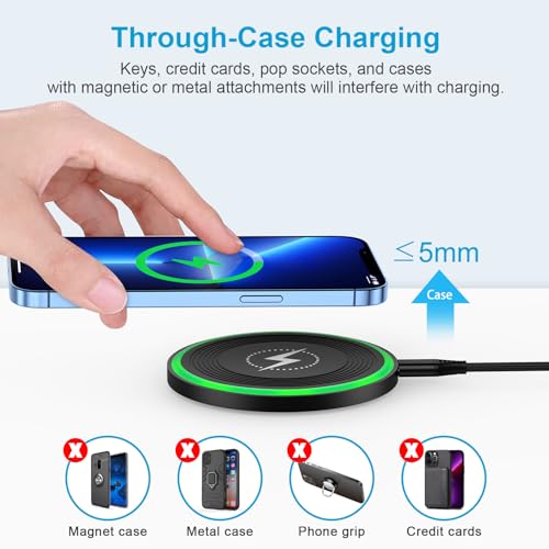 Pad de charge sans fil rapide 15W induction pour Google Pixel 9 Pro XL et Galaxy S24