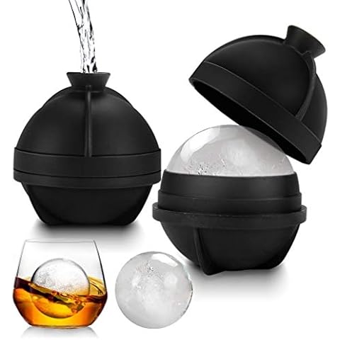 Ice Cube Moulds,Ice Cube Trays with Funnel Large Silicone Ice Ball Maker BPA Free,Reusable Shapes Ice Cube Tray Easy Release,Suitable for Freezer,Homemade Baby Food Whiskey,Cocktail Drink(2 Pack) Cover