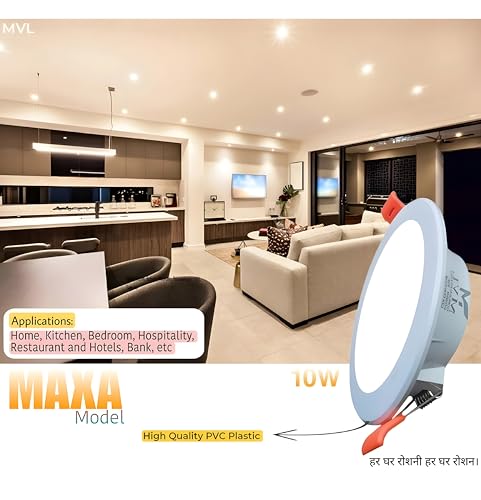 Image of 10 watt ceiling warm 2pes white 2pes multicolour 2pes total 6pes combo