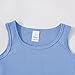 Toddler Tops 6Y Blue 3 Pack Ribbed Knit Solid Tees Sleeveless Quick Dry Undershirts for Kids