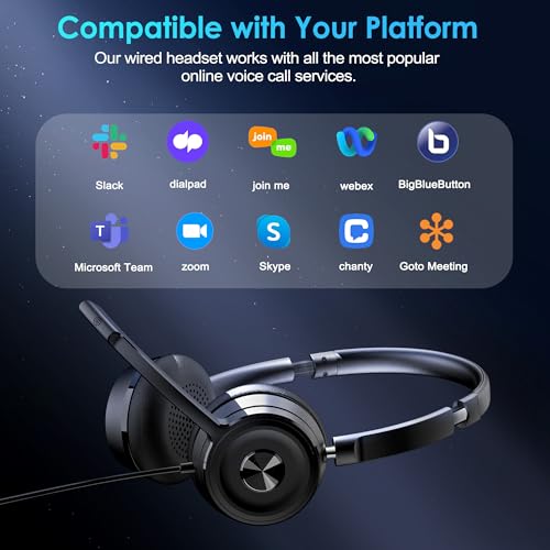 Headset wtih Mic, USB Headset with Microphone for PC, Computer Headset with Noise Canceling Microphone for Laptop, Wired Headset with Mute for Home Office Online Class Skype Zoom Meetings - Image 7
