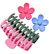 Hair Claw Clips 4PCS Flower Hair Clips – Big Cute Claw Clips For Women Thin Hair, Large Claw Clip...