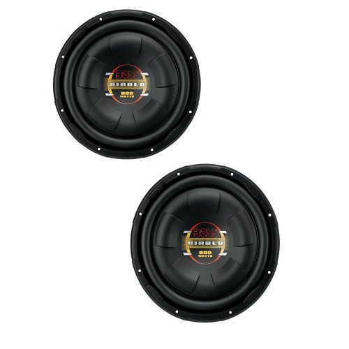 2) BOSS D10F 10" 1600W Shallow Slim Car Audio Subwoofers Power Subs Woofers Flat