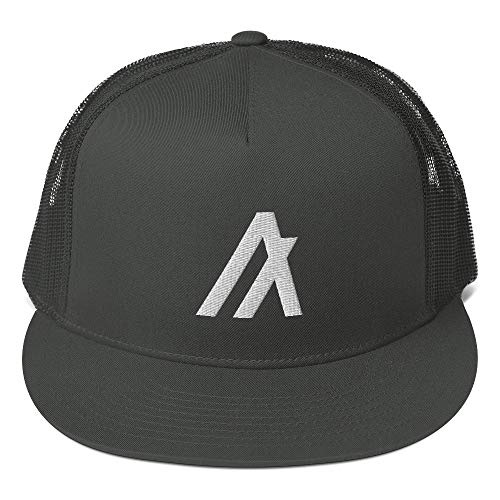Hogue WS LLC Algorand Logo Hat (Embroidered Trucker Cap) ALGO Crytpo Charcoal