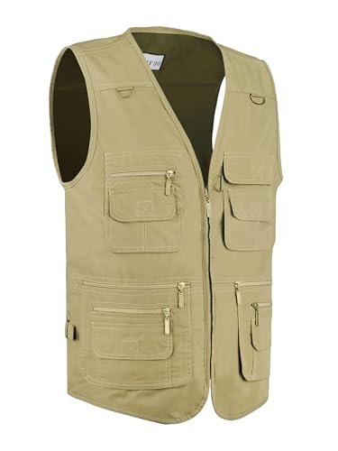 Image of Men's Poplin Outdoors Travel Sports Multi-Pockets Work Fishing Vest