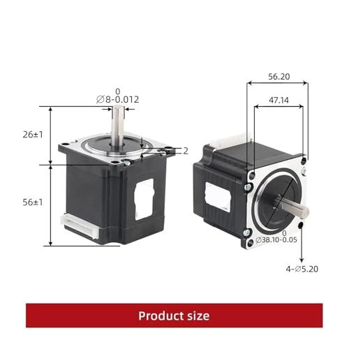 Moteur pas à pas Nema23 2,8 A avec arbre rectifié de 8 mm - 3