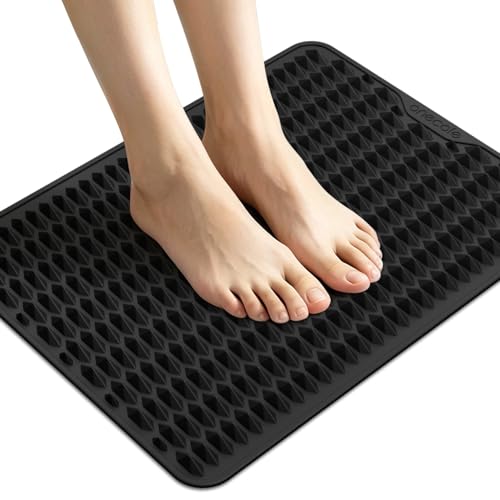Onecole Acupressure Mat for Foot Massage Silicone Foot Reflexology Mat Portable Feet Mat for Plantar Fasciitis Relief and Muscle Relaxation