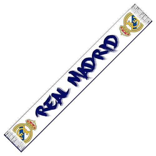 Real Madrid Bufanda Telar Nº32 Con Licencia Oficial - Blanco -