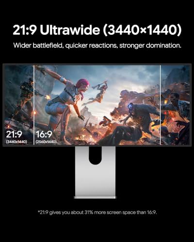 Image of Q34W 34 inch 4K Gaming Monitor, IPS Glossy (Honeycomb with Stand)