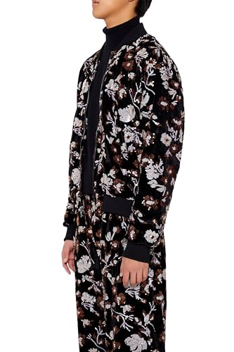 Forever 21 Men's Sequin Floral Bomber Jacket3