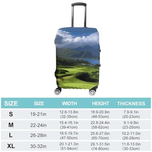 Carry on Luggage Cover Scenic Hawaii Golf Tropical Suitcase Covers for Luggages Tsa Approved Travel Luggage Sleeve Protector Elastic Suitcase Protector Anti-Scratch Washable Fits 19-30 Inch Case -L2