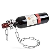 MostroMania – Soporte para botellas de vino con forma de cadena – Soporte mágico de metal – Botellero inusual – Accesorios de cocina – Ideas de regalo originales – Regalos de Navidad