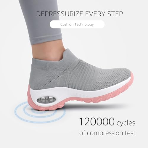 Image of STQ Walking Shoes Women Slip on Sneakers Non Slip Work Arch Support Tennis Plantar Fasciitis Orthopedic Breathable Mesh Comfortable Ladies Nursing