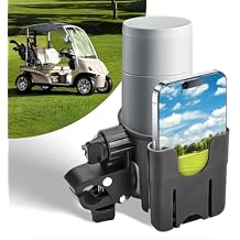 Golf Cart Cup Holders, Universal 2-in-1 Mug Phone Holder, Mount Compatible with EZGO/Club Car/Yamaha, 360 Swivel with Silicone Protective Pad, Bike, Wheelchair, Walker, Scooter