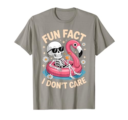 Dato divertido I Don't Care Funny Skeleton Camiseta