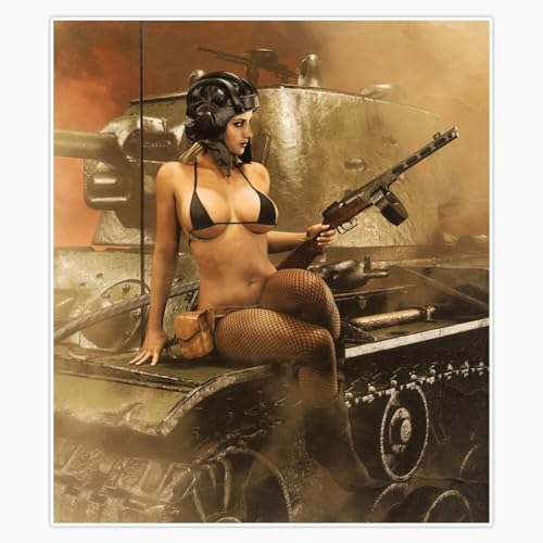 KV-1 Tank PPSh-41 Pin-up Girl Window Bumper Sticker Decal 5