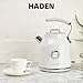 Haden Dorset 1.7 Liter Stainless Steel Electric Kettle, Hot Water Kettle with 360-Degree Base and Auto Shutoff, Ivory & Chrome