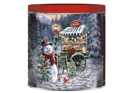 Classic Collectible Gourmet Holiday Popcorn Tin Caramel, White Cheddar, and Butter Popcorn