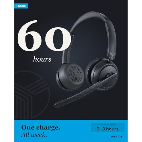 Image of TREBLAB C7-Pro Wireless Bluetooth Headset, 60H Playtime, Bluetooth 5.3