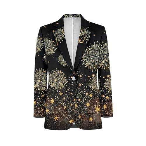 Men's Fashion Blazer Slim Fit Casual Print Suit Business Jacket 1 Button Sports Coats Casual Cozy Work Wear Topcoat