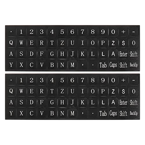 Pegatinas para teclado PC fondo negro con letras blancas miniatura 1
