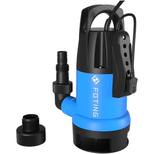 FOTING Schmutzwassertauchpumpe 550 W – 24000 L/h, Max. 8 M Förderhöhe, Mit Schwimmerschalter, Für Feststoffe Bis 3,5 Cm