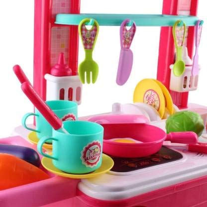 Rubela Sonpal Little Chef 2 In 1 Kitchen Play Set, Pretend Play Luggage Kitchen Kit For Kids With Suitcase Trolley Carrycase With Sound - Lights And Accessories Included- Multi Color 3