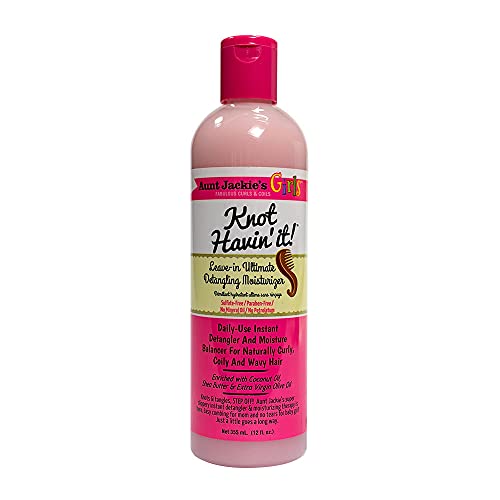 Aunt Jackies Kids Knot Havin It Leave-In Ultimate Detangling Hair Moisturizer for Naturally Curly Coily and Wavy Hair 12 oz