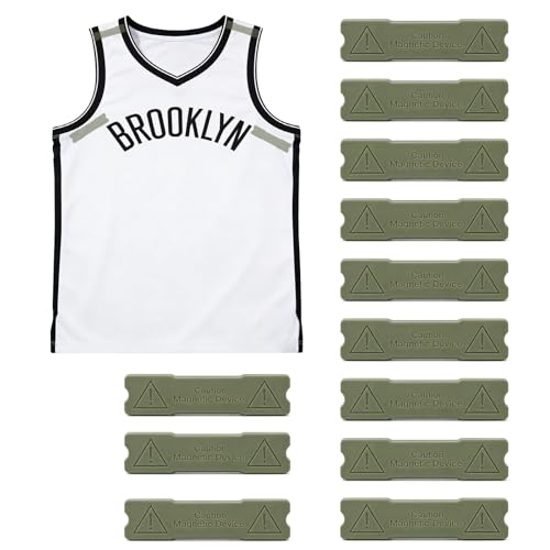 Jersey Hanger for Wall Magnetic Jersey Display Hanger with No-Drill Adhesive Mount on Smooth Clean Walls for a Floating Jersey Display 12-Pack 2.52 x 0.62 x 0.24 in